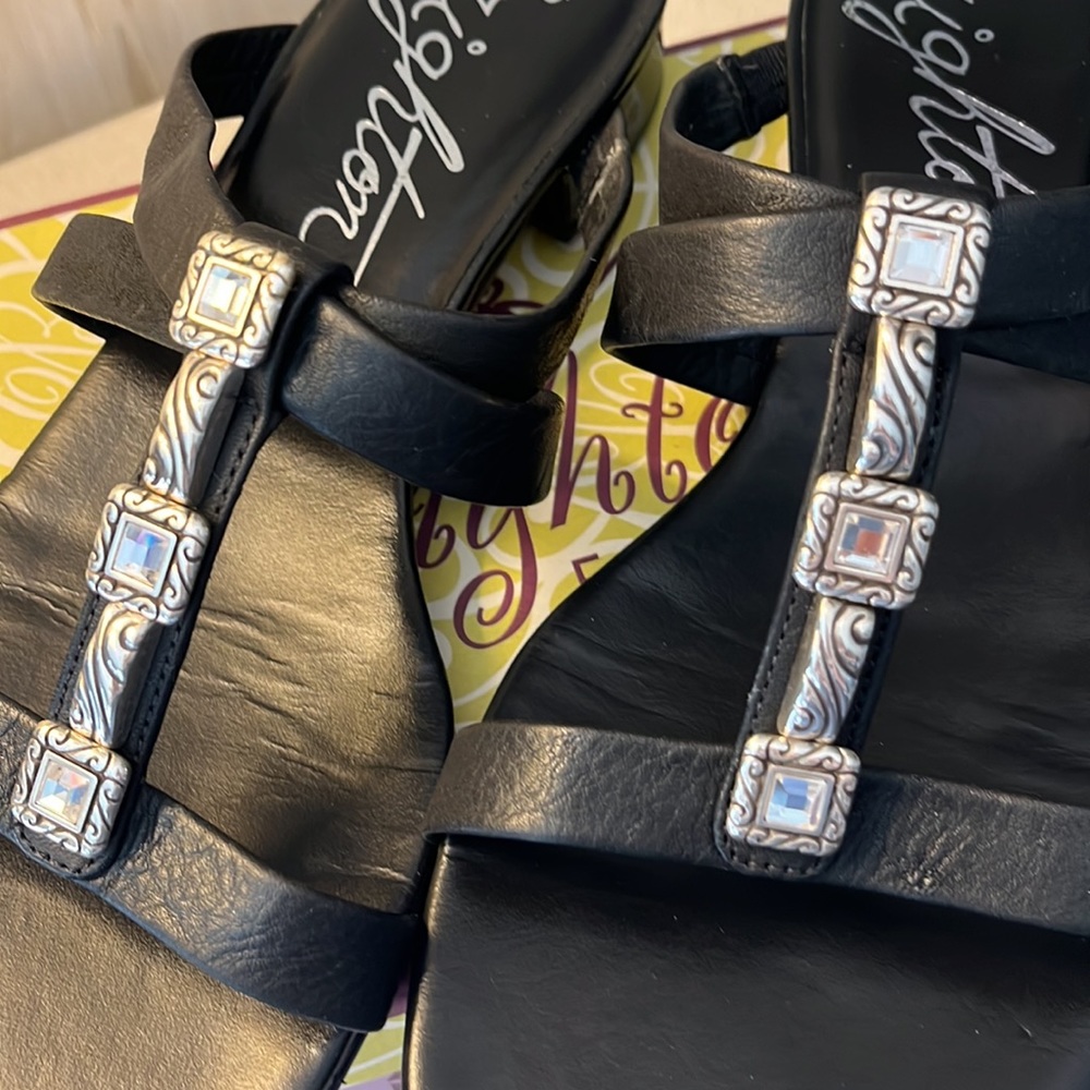 Brighton Sandal Nassau Black Waxy Napa 8.5 M